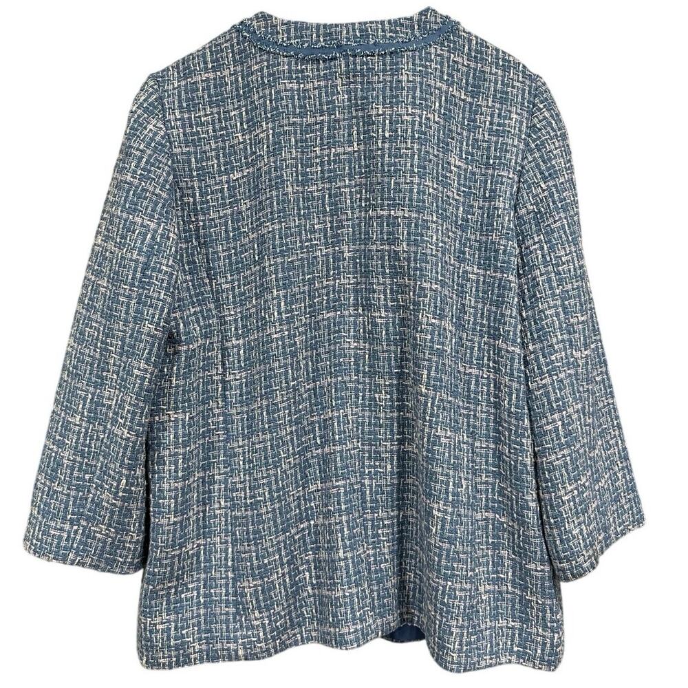 Talbots Blue Tweed Button-Front Blazer - Picture 6 of 10
